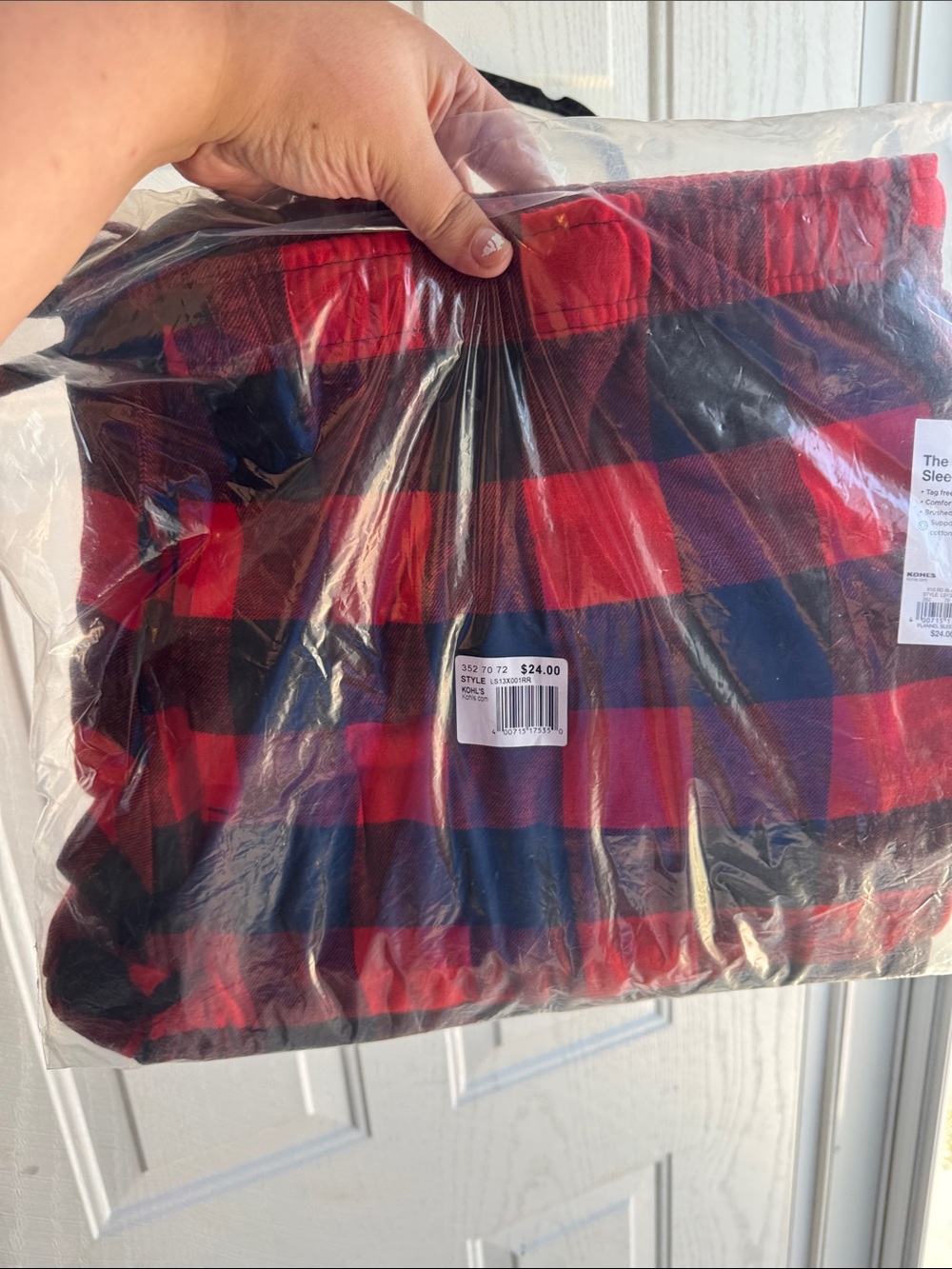 Kohl's Red and Black Buffalo Plaid Flannel Sleep Pant